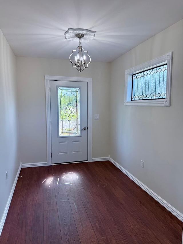501 N Main St, Athens, PA 18810 - entryway with plenty of natural light, a chandelier, and wood finished floors
