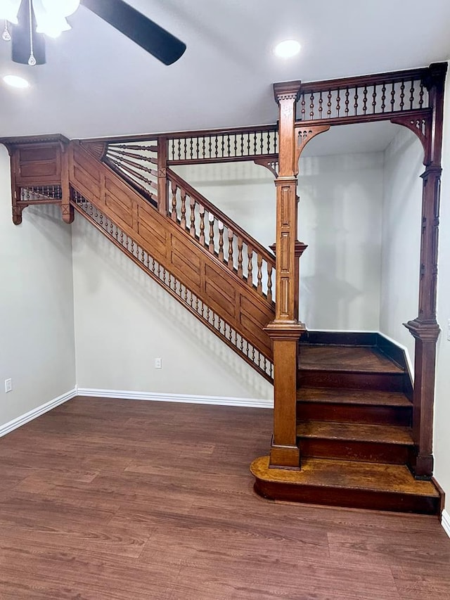 501 N Main St, Athens, PA 18810 - stairs featuring wood finished floors and recessed lighting
