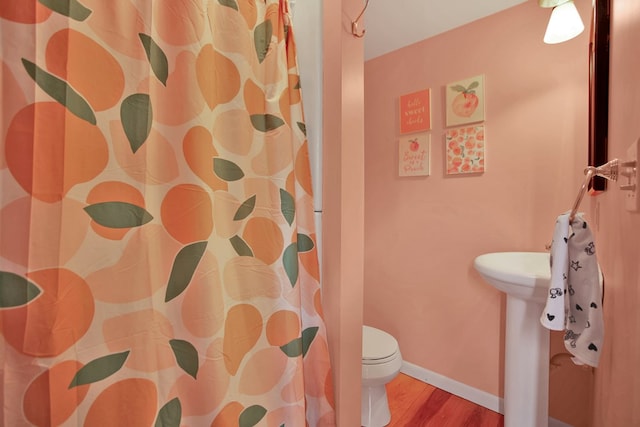 40 Wetmore St, Wellsboro, PA 16901 - full bathroom with wood finished floors and a shower with shower curtain