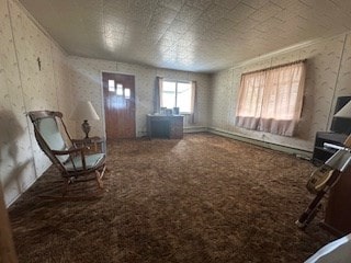 100 Tannery St, Blossburg, PA 16912 - sitting room featuring baseboard heating and carpet floors