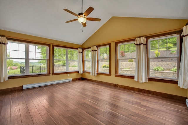 77 Hunters Trl, Wellsboro, PA 16901 - unfurnished sunroom with a baseboard radiator and vaulted ceiling