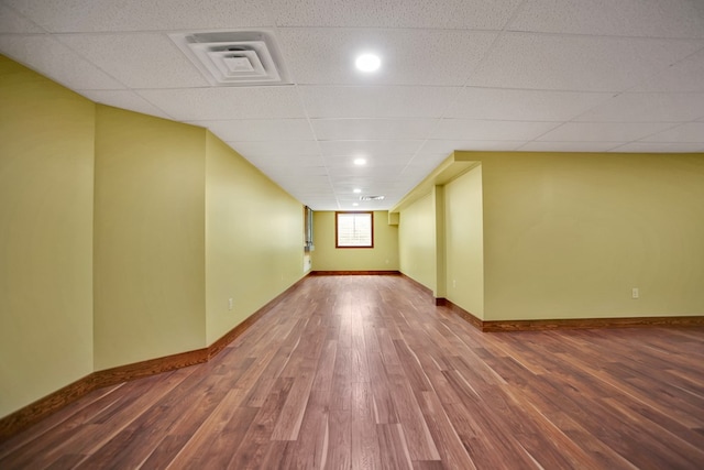 77 Hunters Trl, Wellsboro, PA 16901 - empty room with wood finished floors, baseboards, a drop ceiling, and recessed lighting