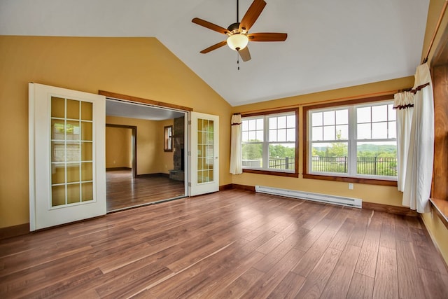 77 Hunters Trl, Wellsboro, PA 16901 - unfurnished sunroom with a baseboard radiator and lofted ceiling