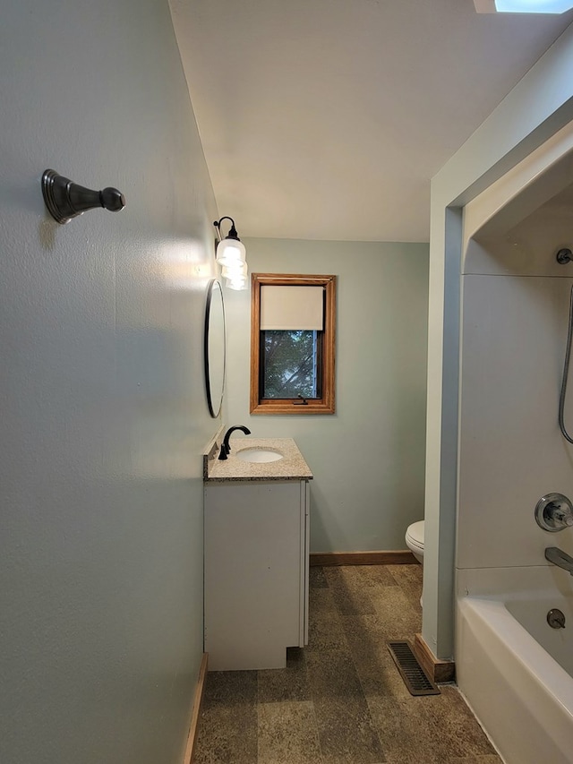 605 Wells Ave, Athens, PA 18810 - bathroom featuring baseboards, vanity, toilet, and shower / bathtub combination
