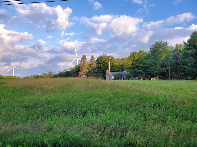 view of yard with a rural view