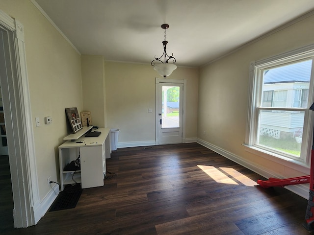 406 E Maple St, Coudersport, PA 16915 - entryway with ornamental molding and dark wood-type flooring