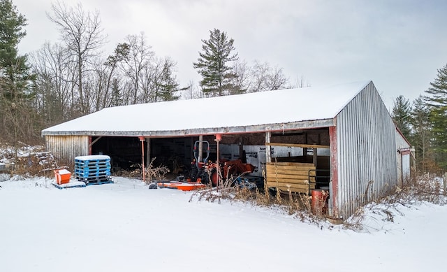 view of snow covered structure