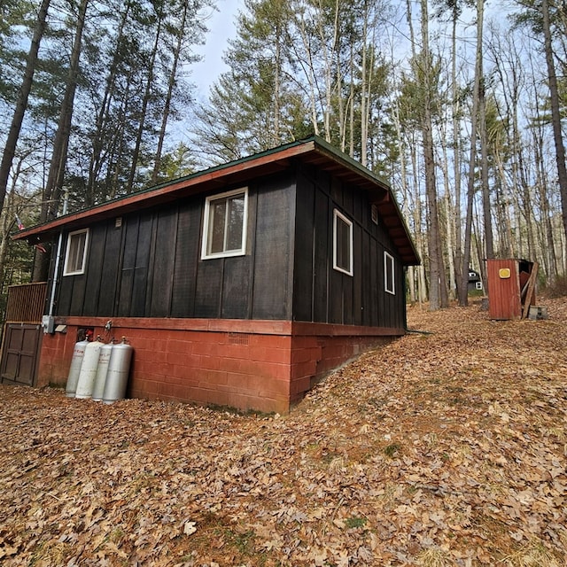 view of property exterior featuring board and batten siding