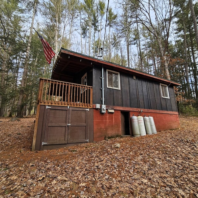 view of side of property with board and batten siding