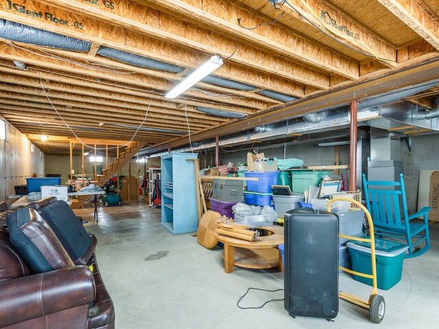 102 Fred Catlin Rd, Owego, NY 13827 - unfinished below grade area featuring stairs