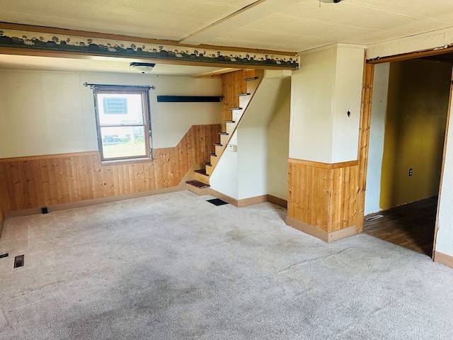 basement featuring carpet