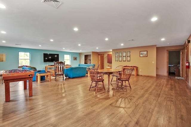 3060 Colton Rd, Wellsboro, PA 16901 - dining room with recessed lighting, visible vents, light wood-type flooring, and baseboards
