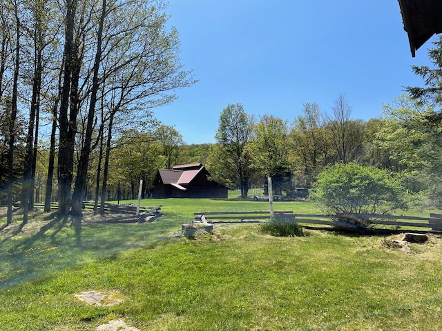 view of home's community with a yard