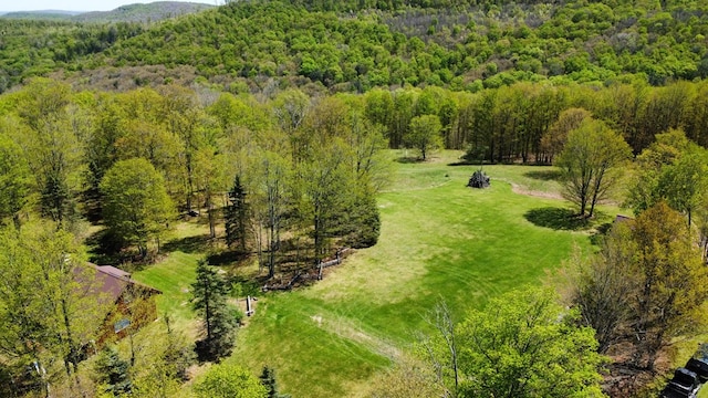 aerial view of a heavily wooded area