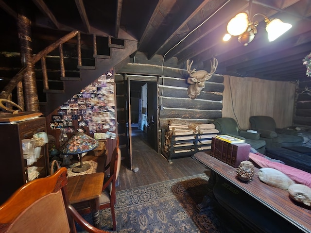 1358 S Brookland Rd, Ulysses, PA 16948 - basement featuring wood finished floors and stairs