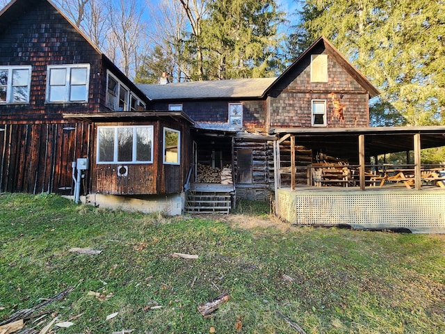1358 S Brookland Rd, Ulysses, PA 16948 - back of house with a lawn and a wooden deck