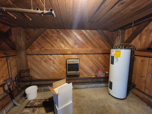 utilities with electric water heater and heating unit