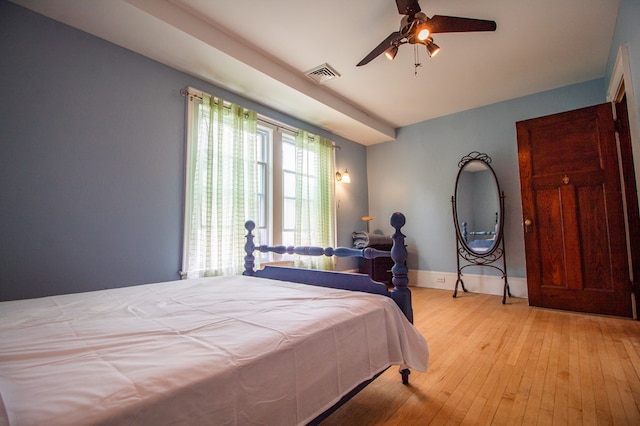 818 W Water St, Elmira, NY 14905 - bedroom featuring hardwood / wood-style floors and ceiling fan