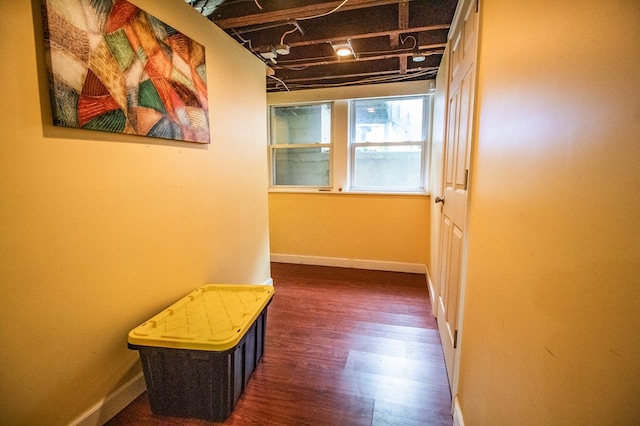 818 W Water St, Elmira, NY 14905 - hallway featuring wood finished floors and baseboards