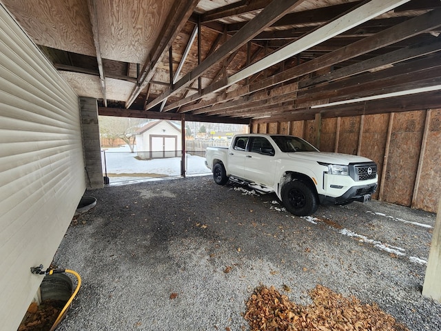 view of garage