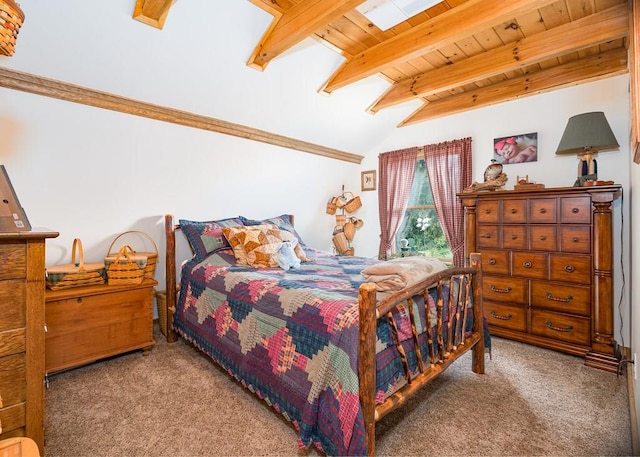 436 Teeter Rd, Genesee, PA 16923 - bedroom featuring carpet floors and wood ceiling