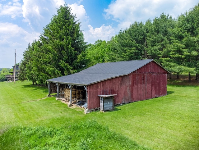 436 Teeter Rd, Genesee, PA 16923 - view of pole building featuring a lawn