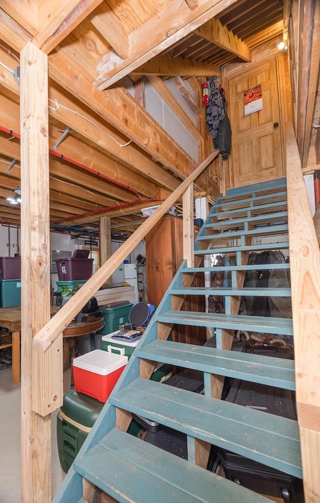 436 Teeter Rd, Genesee, PA 16923 - stairway with concrete flooring