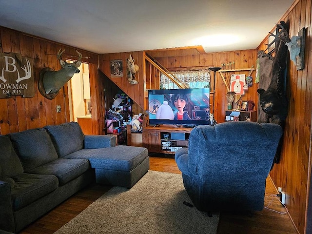 516 Dutch Hill Rd, Coudersport, PA 16915 - living room featuring wood walls and wood finished floors