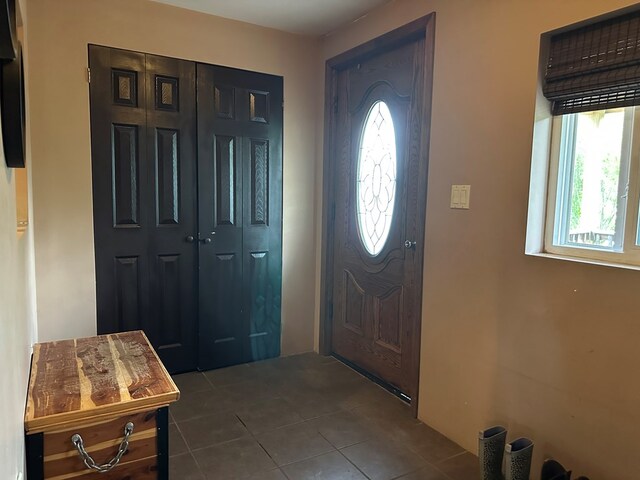 146 Academy St, Genesee, PA 16923 - foyer entrance with plenty of natural light and dark tile patterned floors