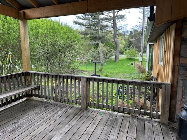 146 Academy St, Genesee, PA 16923 - wooden terrace featuring a yard