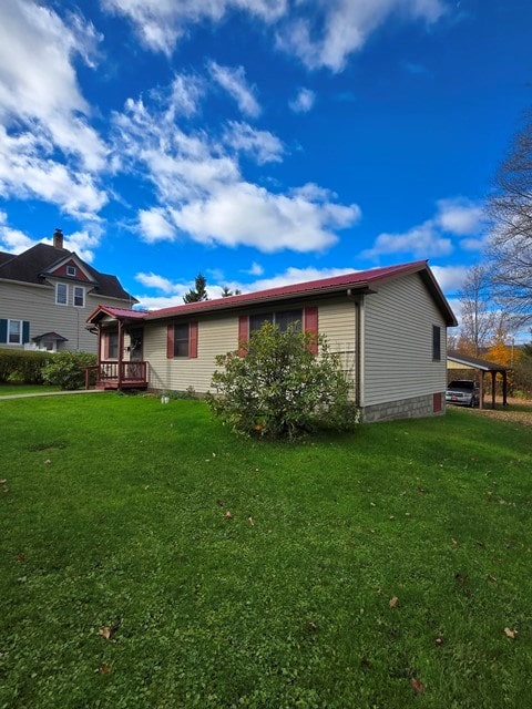 view of property exterior featuring a yard