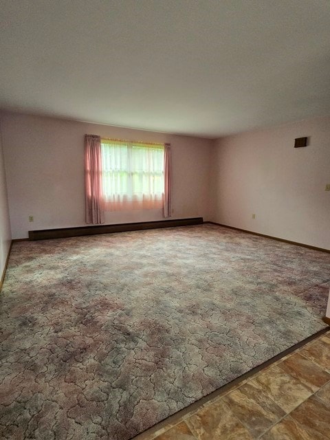 spare room featuring baseboard heating