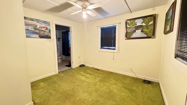 128 Bradford St, Sayre, PA 18840 - carpeted spare room with baseboards and ceiling fan