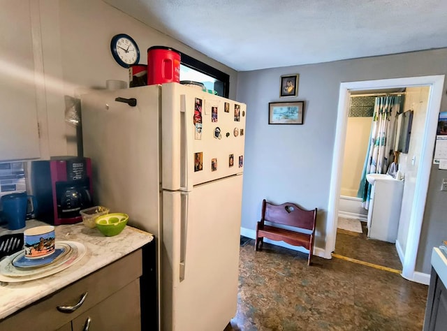 2756 Austinville Rd, Troy, PA 16947 - kitchen featuring freestanding refrigerator and light countertops