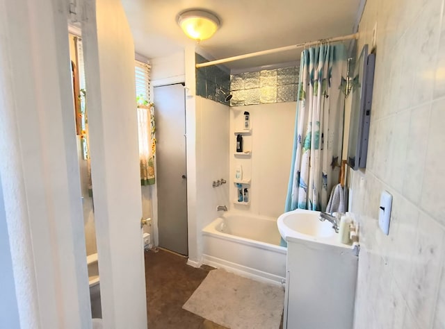 2756 Austinville Rd, Troy, PA 16947 - full bathroom featuring shower / bathtub combination with curtain and vanity