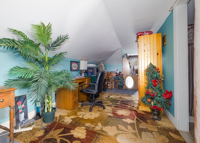 1503 Stewart Rd, Addison, NY 14801 - home office featuring lofted ceiling and carpet floors