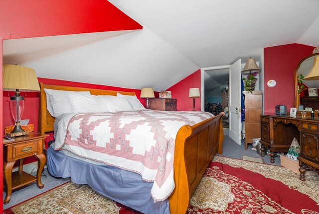 1503 Stewart Rd, Addison, NY 14801 - carpeted bedroom featuring vaulted ceiling