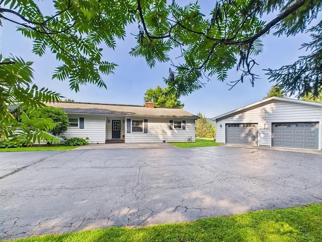 1041 Rte 44, Shinglehouse, PA 16748 - single story home featuring an outbuilding, a garage, and a chimney