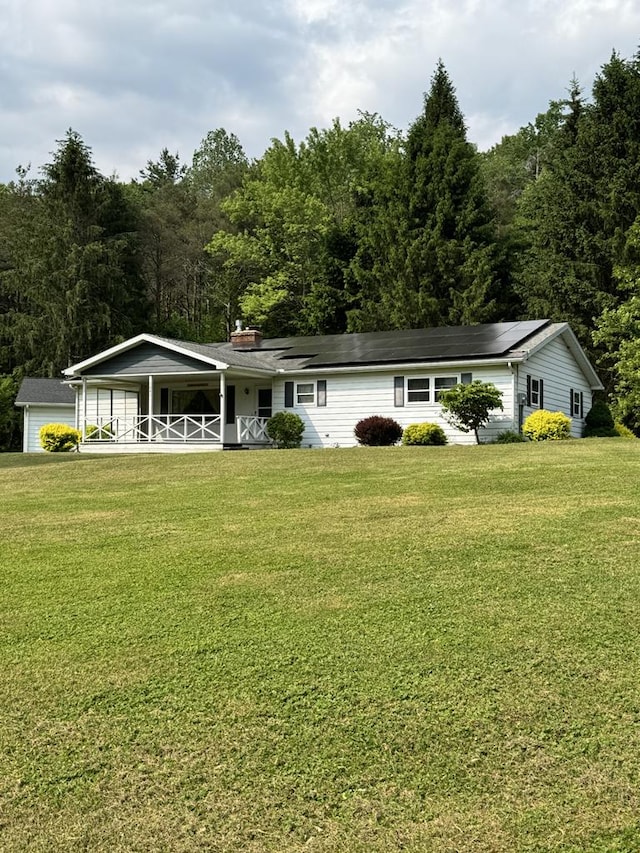 1041 Rte 44, Shinglehouse, PA 16748 - ranch-style house featuring a front yard and a forest view