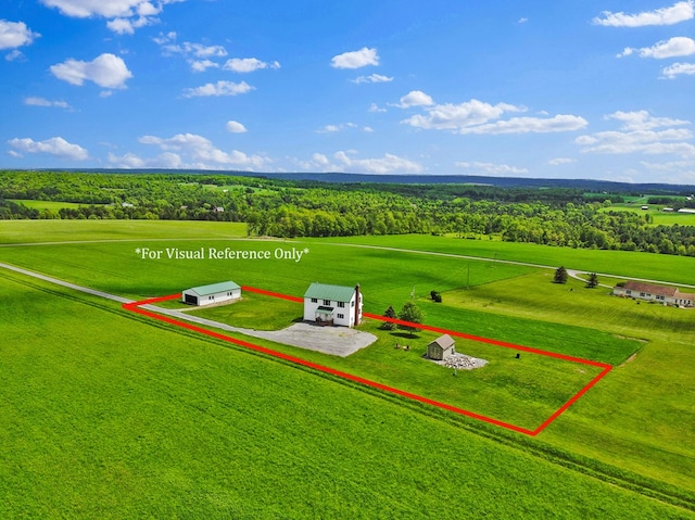 667 Ostrom Hill Rd, Liberty, PA 16930 - aerial overview of property's location with property parcel outlined and a forest