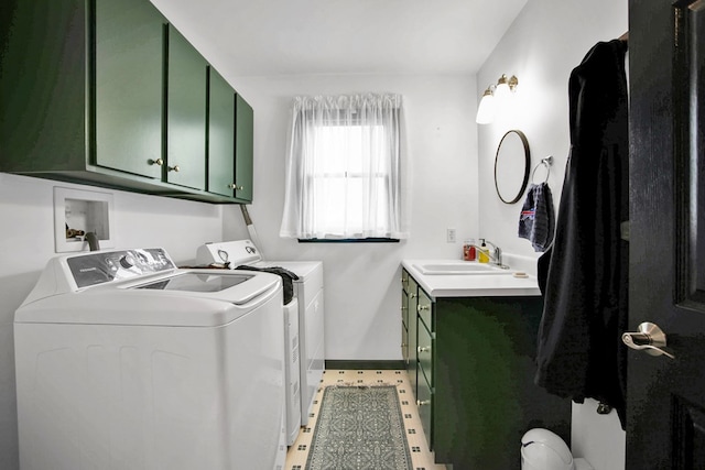 667 Ostrom Hill Rd, Liberty, PA 16930 - washroom with washing machine and dryer, baseboards, and cabinet space