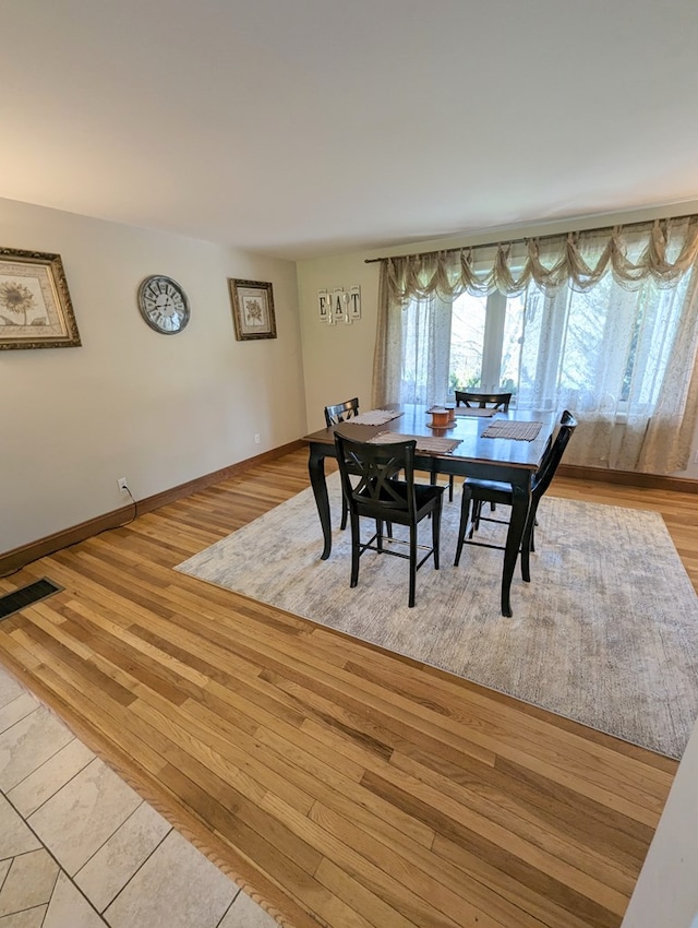 dining area featuring light hardwood / wood-style floors