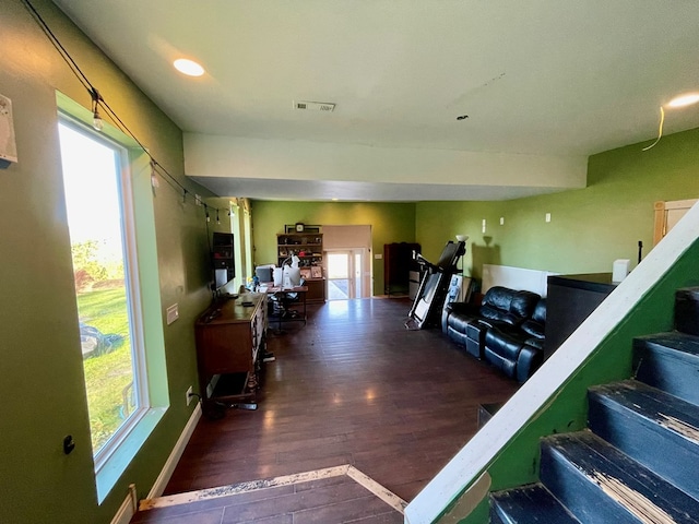 interior space featuring dark hardwood / wood-style floors