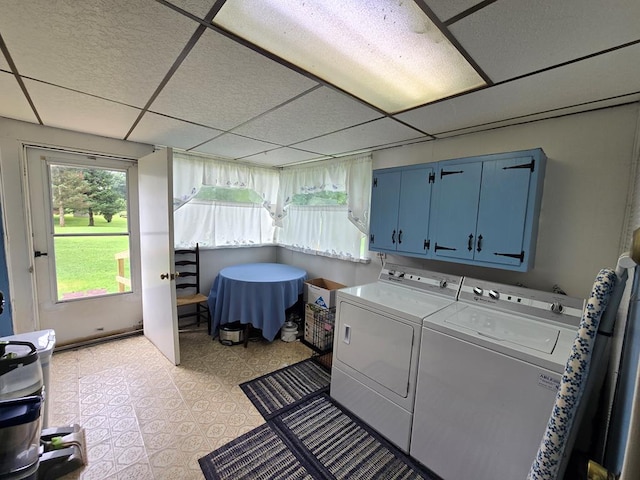 258 Pleasant Stream Rd, Trout Run, PA 17701 - washroom featuring cabinet space, washer and clothes dryer, and light floors