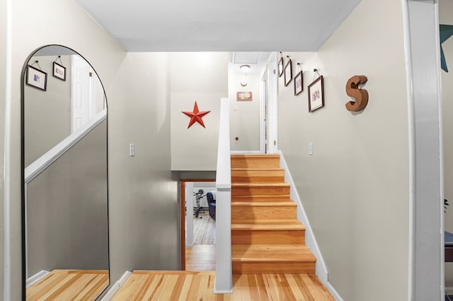 4060 Wilawana Rd, Sayre, PA 18840 - staircase with attic access and wood finished floors