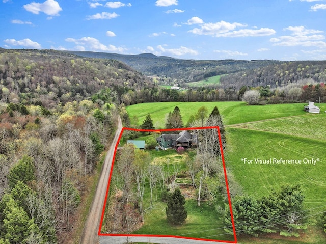 157 Shelmire Rd, Wellsboro, PA 16901 - aerial view with a mountain view, a rural view, and a view of trees