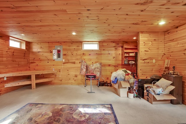 157 Shelmire Rd, Wellsboro, PA 16901 - interior space with wooden ceiling, wooden walls, and recessed lighting