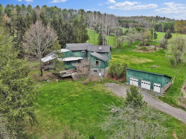 157 Shelmire Rd, Wellsboro, PA 16901 - aerial view featuring a wooded view