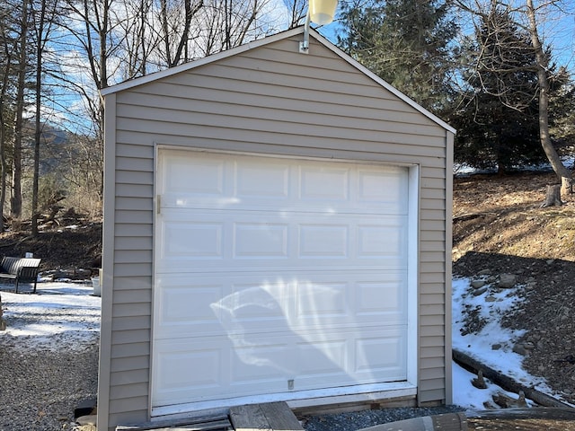 view of garage