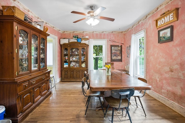 2779 Stony Fork Rd, Wellsboro, PA 16901 - dining space featuring baseboards, light wood finished floors, and ceiling fan